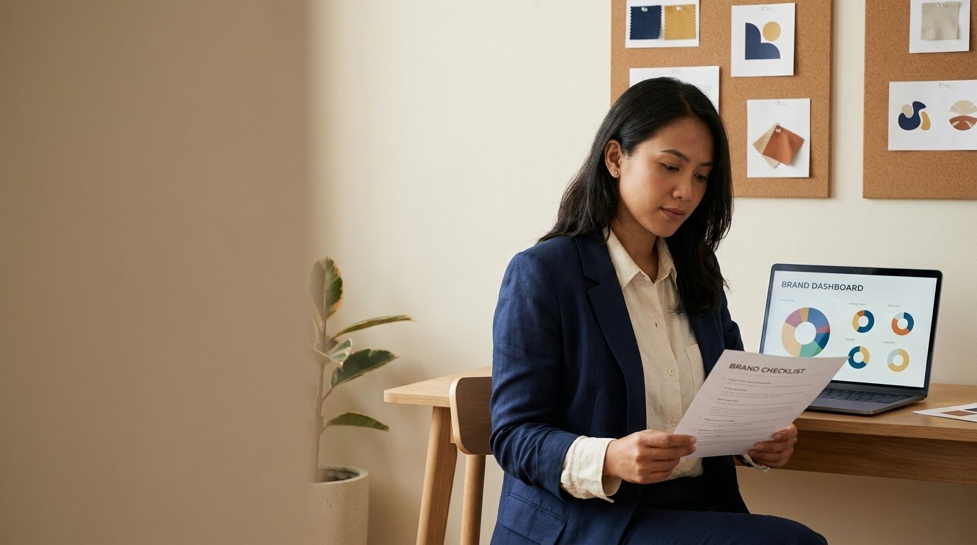 Founder bisnis Indonesia melakukan brand audit sederhana untuk mengecek kekuatan dan konsistensi brand-nya