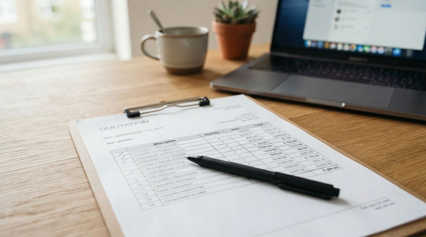 Memeriksa rincian penawaran untuk memastikan isi paket website company profile yang wajar