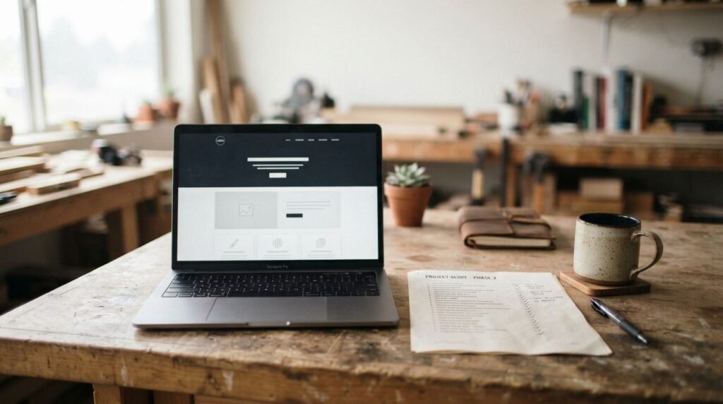 Menyusun halaman layanan website lengkap dengan lingkup kerja agar calon klien langsung bertanya