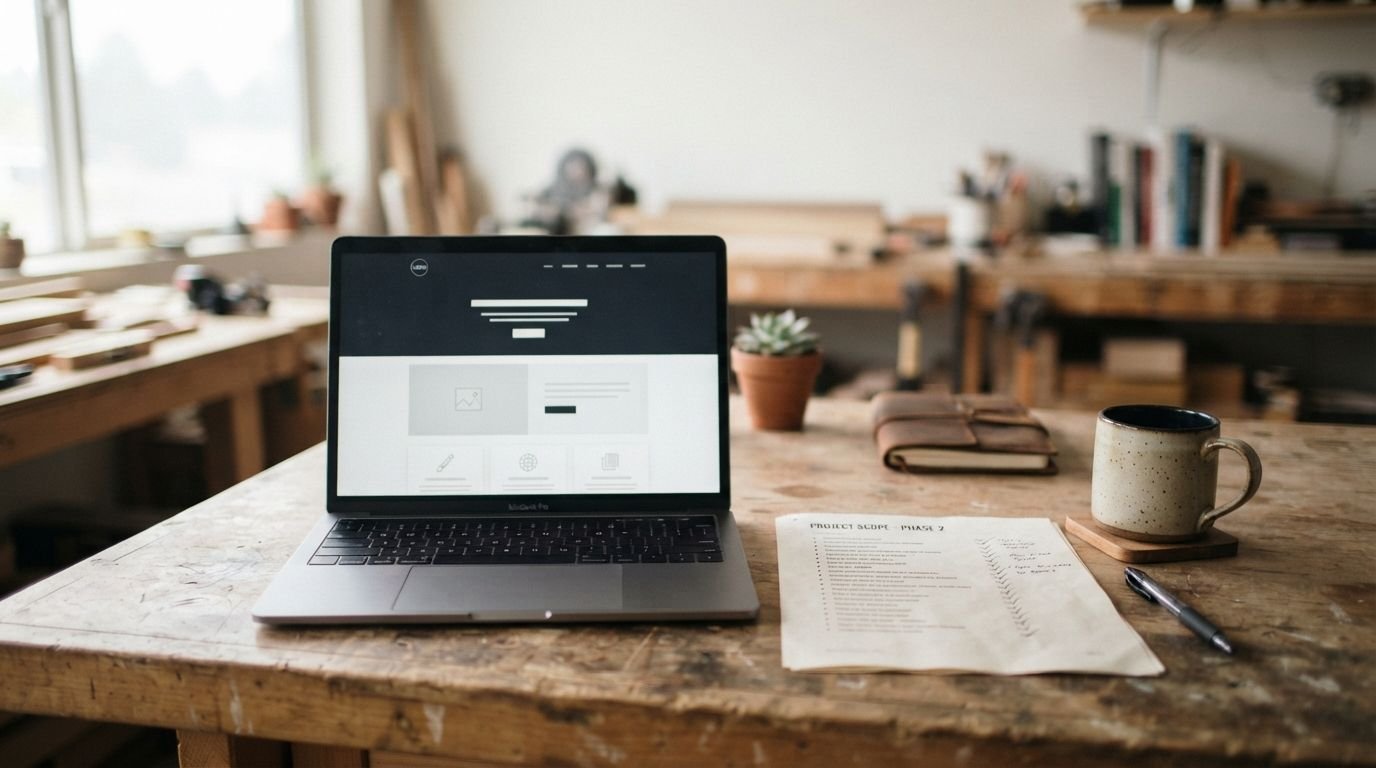 Menyusun halaman layanan website lengkap dengan lingkup kerja agar calon klien langsung bertanya
